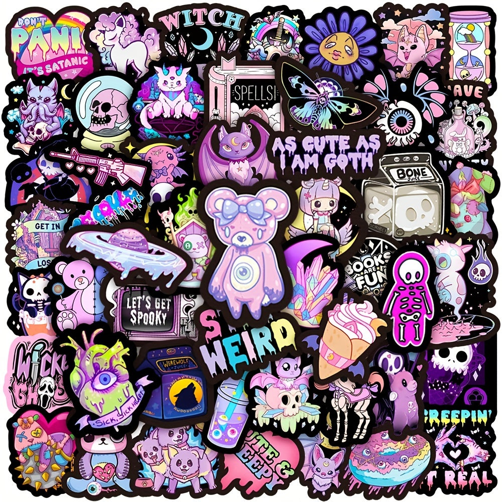 100pcs Purple Gothic Graffiti Stickers Notebook Skateboard Decoration DIY Toys