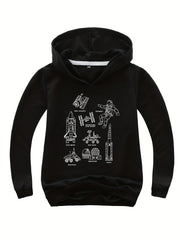 Space Rocket & Astronaut Boys Hooded Sweatshirt