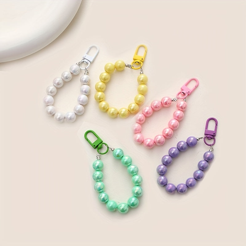 Colorful Beaded Keychain Pendant Bag Decoration Ladies' Mobile Phone Key Ring