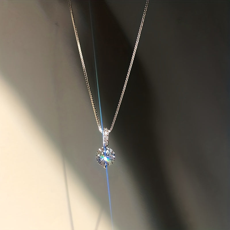Zircon Water Drop Pendant Clavicle Chain Necklace for Women