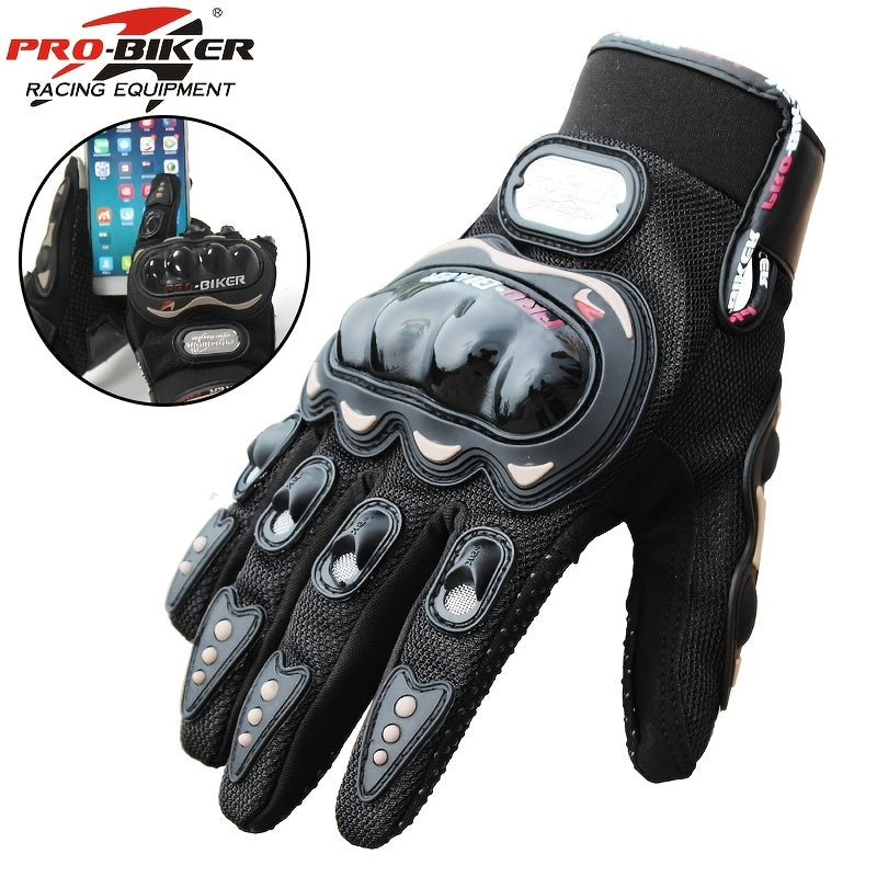 Riding Tribe Motorcycle Gloves Full Finger Touch Screen Hard Knuckle Safety
