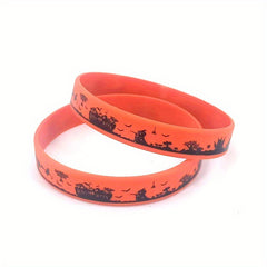 Spooky Halloween Ghost Silicone Bracelet Stretchy Rubber Wristband