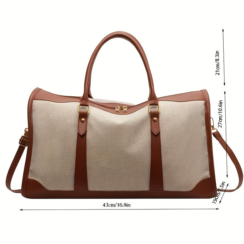 Large Canvas Tote Bag Short Distance Travel Shoulder Crossbody Commuter Bag