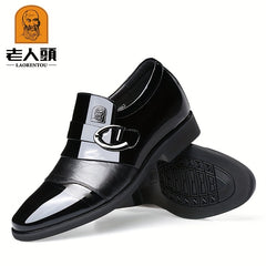 LAORENTOU Men's Leather Elevator Shoes Non Slip Formal for Business Wedding