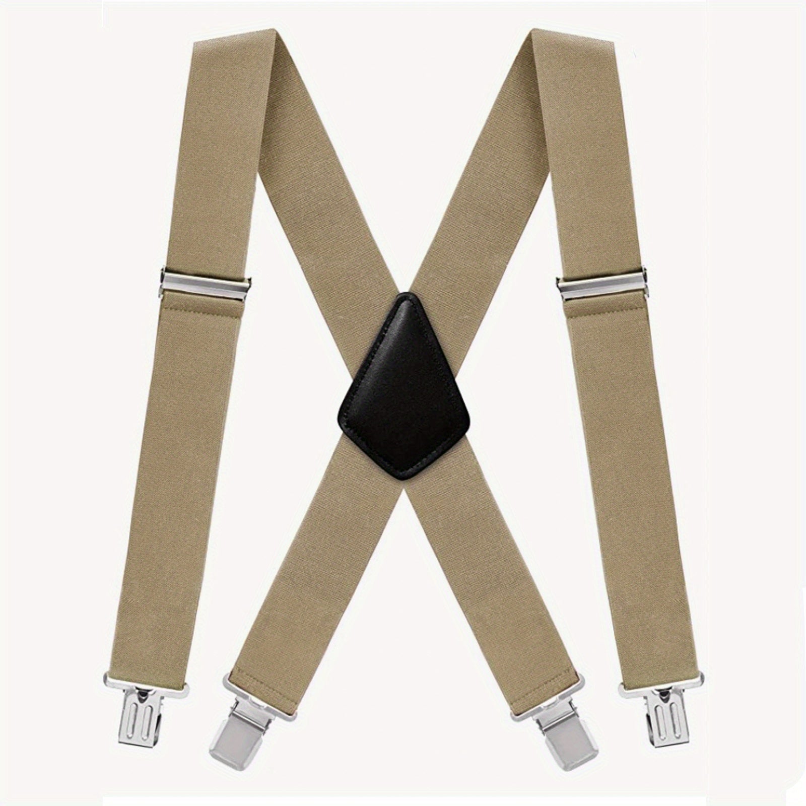Men's Wide Elastic Adjustable Suspenders 4 Clips