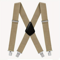 Men's Wide Elastic Adjustable Suspenders 4 Clips