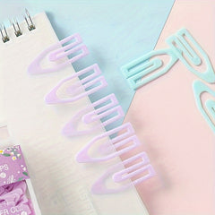 Creative Macaron Series Boat Paper Clip File Storage Boxed Random