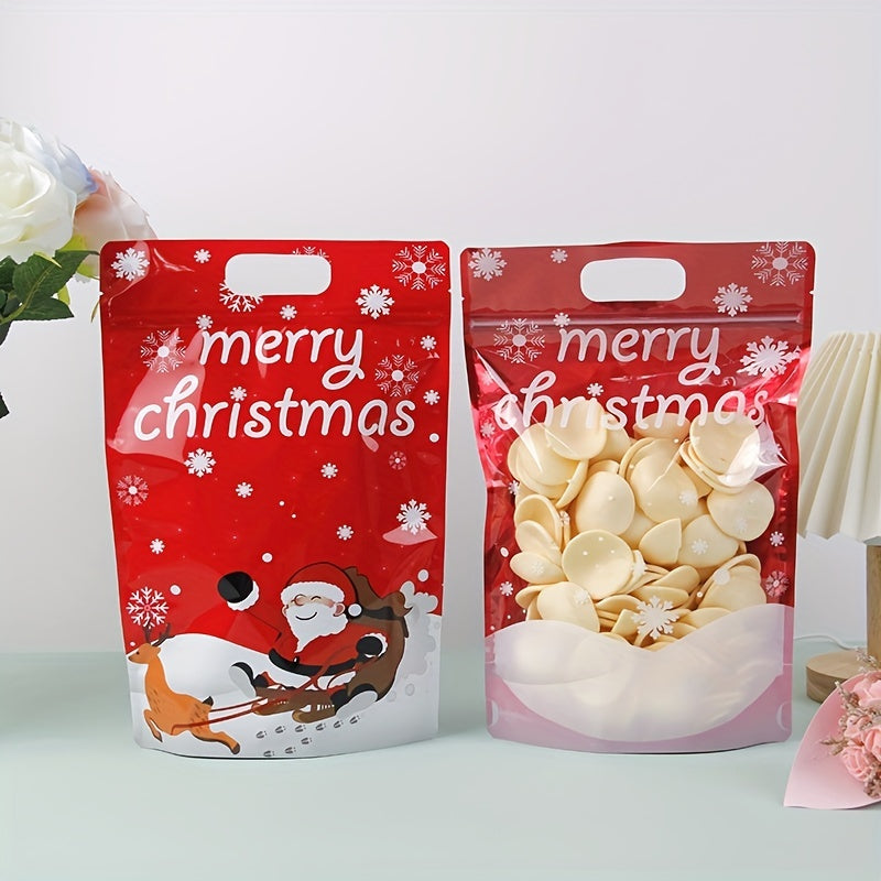 10pcs Christmas Handheld Sealed Bone Bag Inner Transparent Subbag