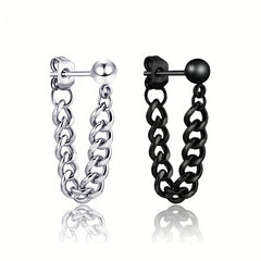Men's Silver Stud Earrings Small Steel Ball Stainless Steel