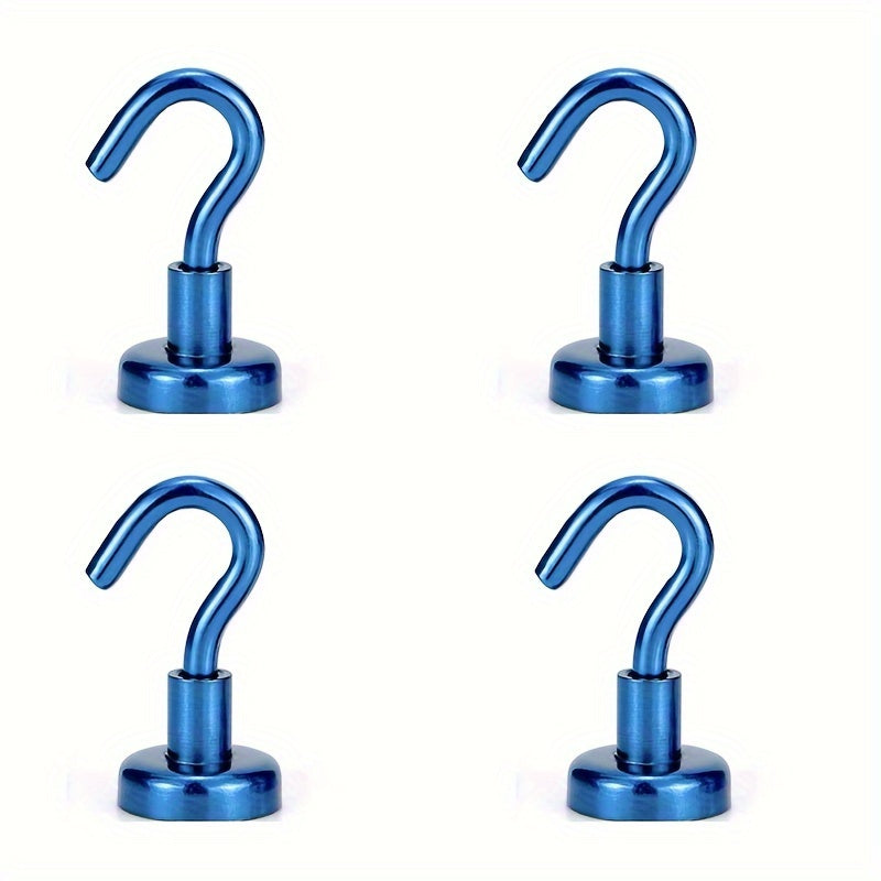 4pcs Magnetic Hooks 11.34 KG Pulling Force Various Colors