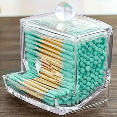 Clear Cotton Swab Box Cotton Pad Holder Container Storage Jar