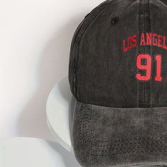 Los Angeles 91 Baseball Cap Washed Distressed Unisex Dad Hat