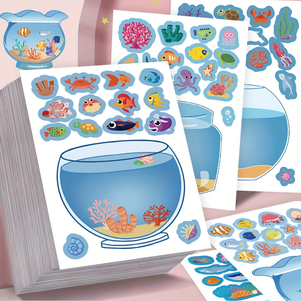 8pcs Marine Life Stickers for Laptops, Phones, Journals