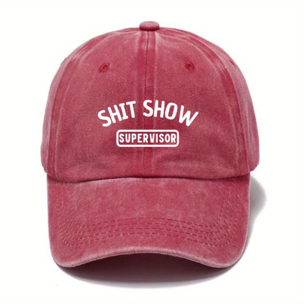 Vintage Funny Words Print Baseball Cap Adjustable Trucker Hat