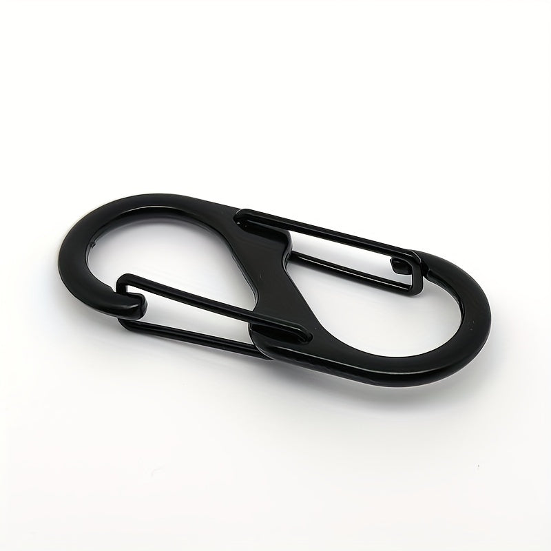 10pcs S Type Carabiner With Lock Metal Keychain Hook For Camping Hiking