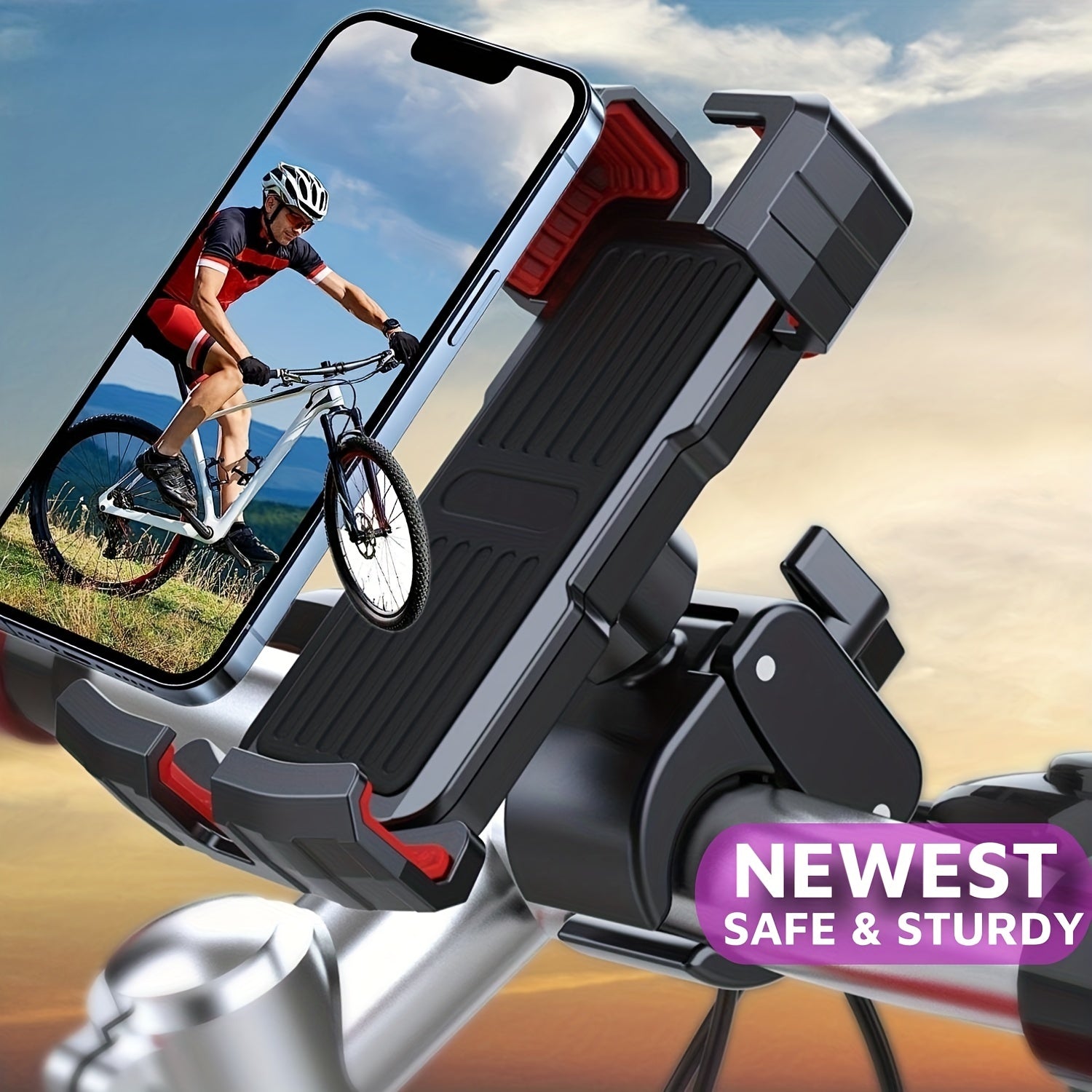 Secure Phone On Motorcycle Universal Mount Holder