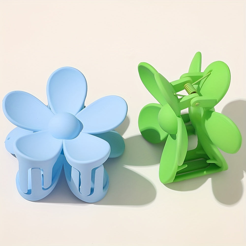Large Flower Shaped Hair Claw Clip Ponytail Holder for Women Girls