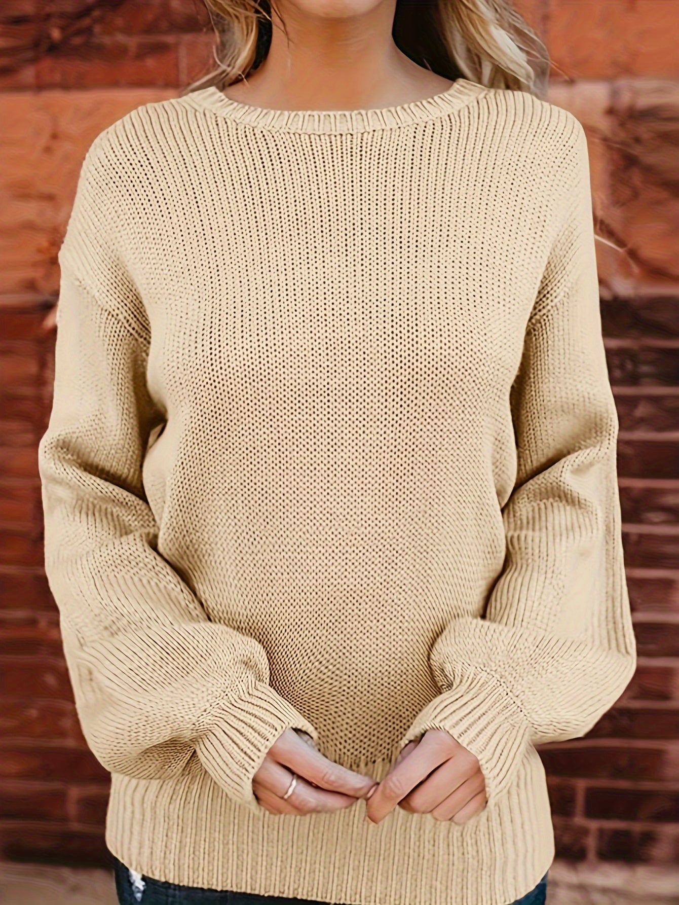  Solid Color Sweater with Knot Back Detail