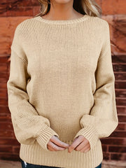  Solid Color Sweater with Knot Back Detail