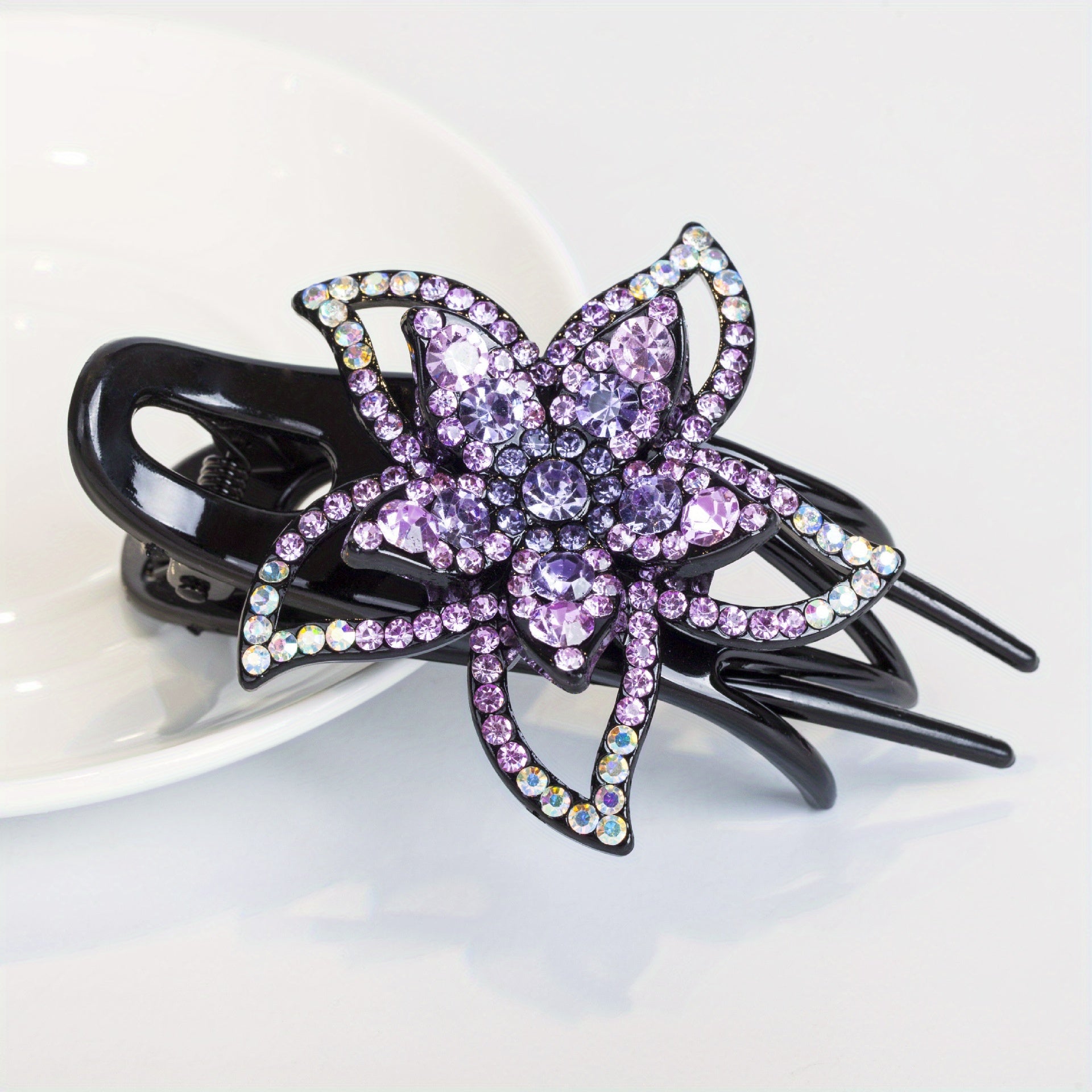 Rhinestone Flower Duck Billed Clips Hair Accessories