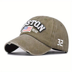 USA Flag Embroidered Baseball Cap Vintage Peaked Sun Hat