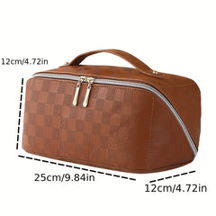 Checkerboard Pattern Makeup Bag Zipper Cosmetic Bag Travel Storage Bag