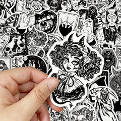 50pcs Gothic Stickers Pack Goth Waterproof Decals for Water Bottle Laptop