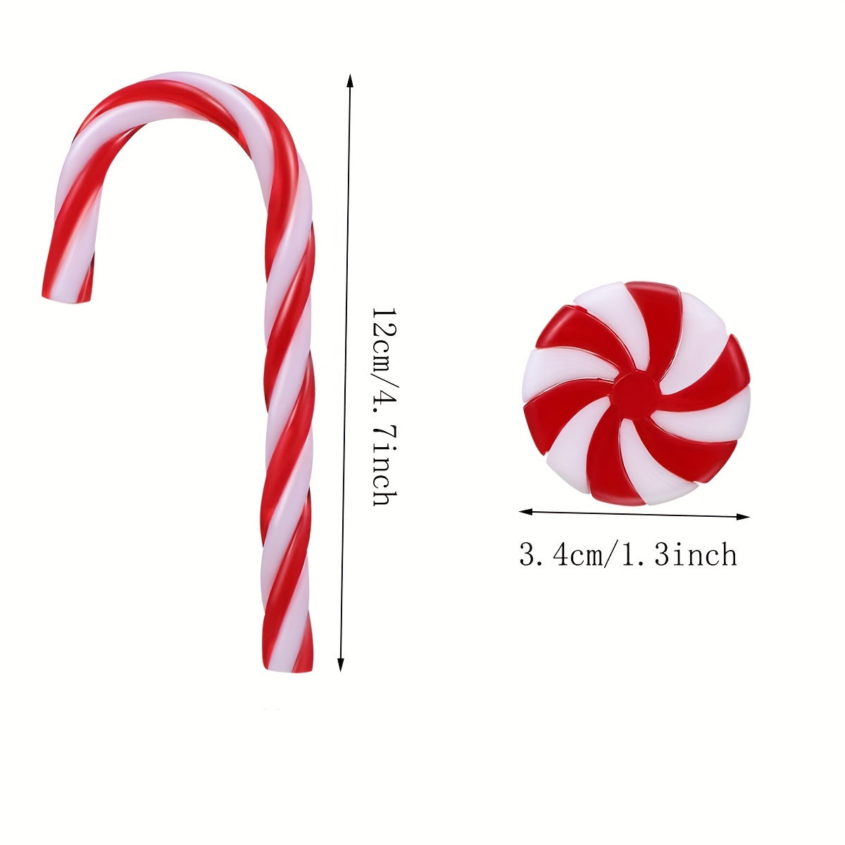 20pcs Christmas Acrylic Candy Cane Decoration Set Red Green Candy Windmill