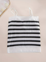 Striped Cami Top with Textured Spaghetti Straps