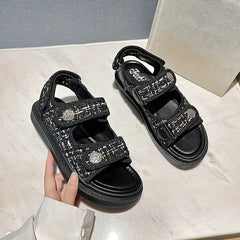 Women's Hook & Loop Casual Sandals Thick Sole Sports Flatform Shoes