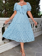  Sweetheart Neck Knot Midi Smock Wedding Dress