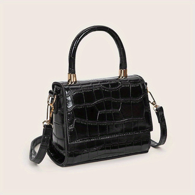 Crocodile Embossed Crossbody Bag Women's Flap Purses