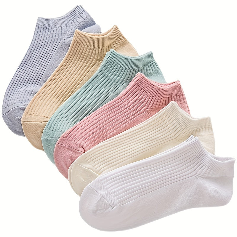 6 Pairs Soft & Lightweight Ankle Socks for Women