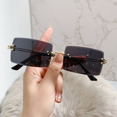 Gradient Women Metal Sunglasses Stylish Outdoor Sunshade Driving Eyeglasses