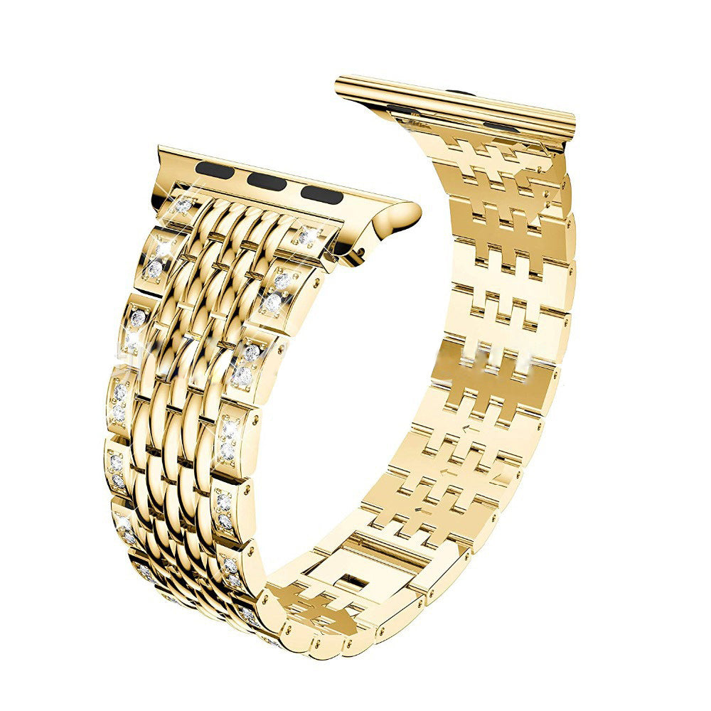 Metal Rhinestone Bracelet Band for I Watch 5 4 3 42mm 46mm Pro Active 2