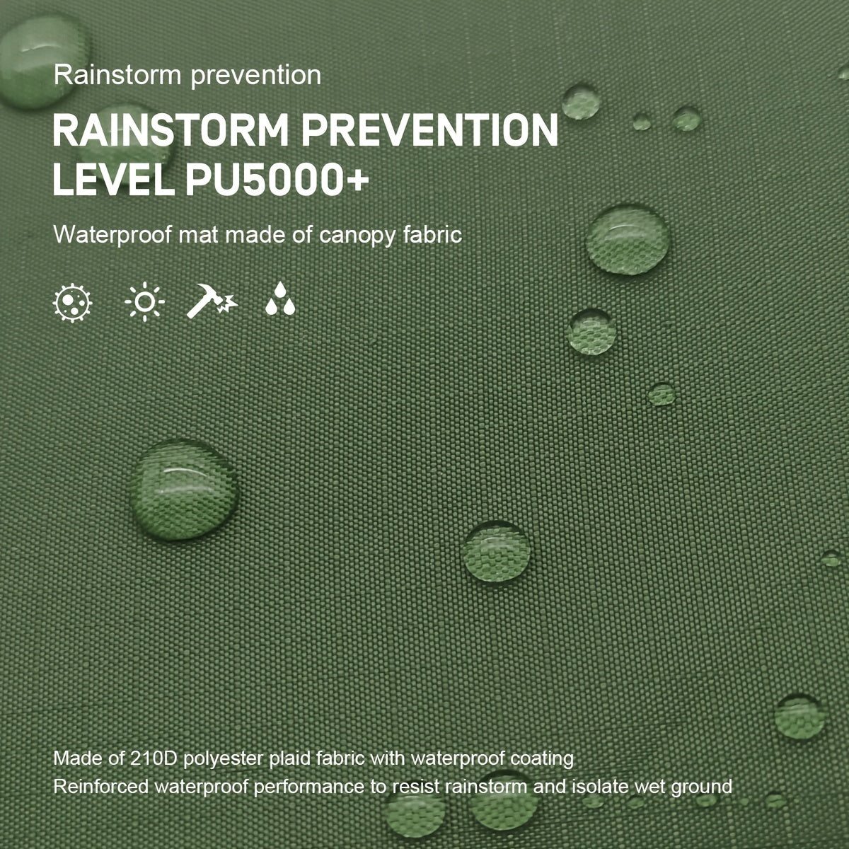 Waterproof Camping Tarp Coated Canopy Fabric for Sun Protection
