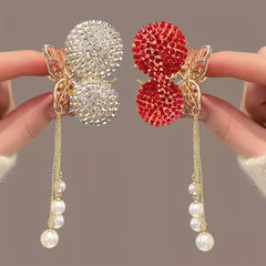Cherry Shape Hair Claw With Tassel Jewelry