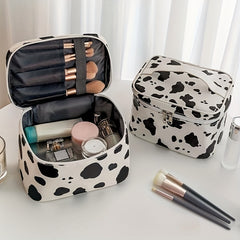 Cow Pattern Cosmetics Storage Bag Large Capacity Portable Toiletry Wash Bag
