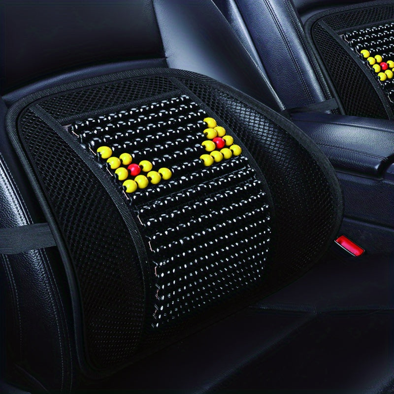 Summer Car Wooden Bead Waist Support Massage Waist Protect