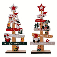 Christmas Tree Santa Claus Wooden Sign Xmas Decoration Party