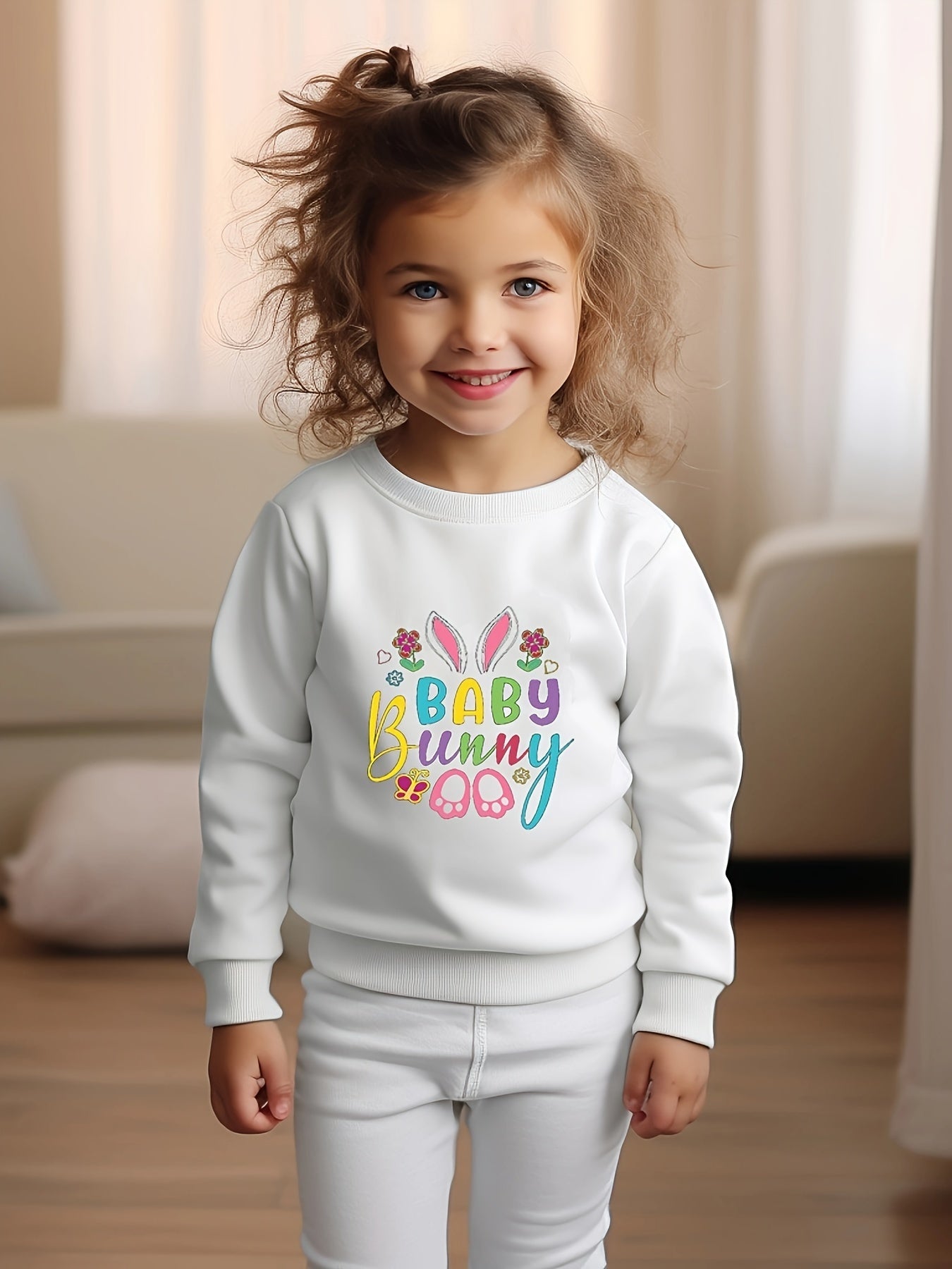 OERYUI Toddler Girls BABY BUNNY Graphic Long Sleeve Sweatshirt Halloween Gift