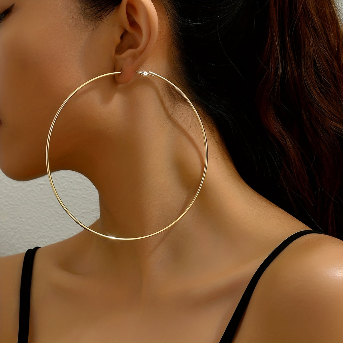 Minimalist Hip Hop Style Hoop Earrings Iron Jewelry Gift