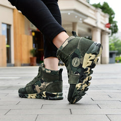 Women's Camo Combat Boots High Soft Sole Round Toe Non slip Outdoor Hiking Shoes