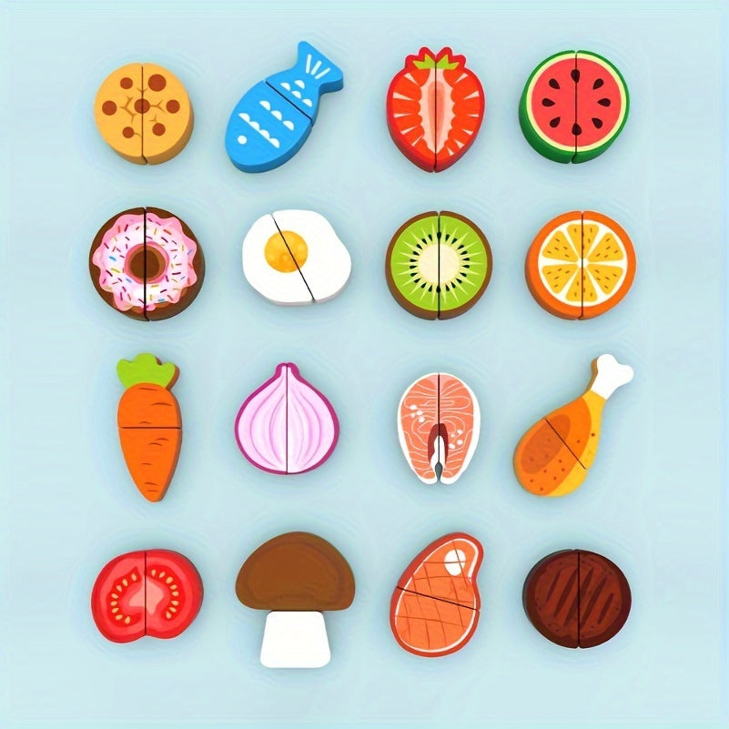 Wooden Vegetables Fruits Cut Kitchen Toys