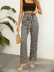 Wide Leg Pants Tie Front Casual Spring Summer Women's Clothing