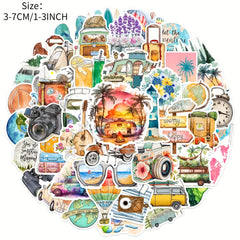 50pcs Waterproof Vinyl Stickers for Bottles Laptops Phones