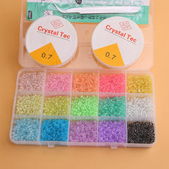 Colorful Beads Set with Elastic Threads and Tweezers