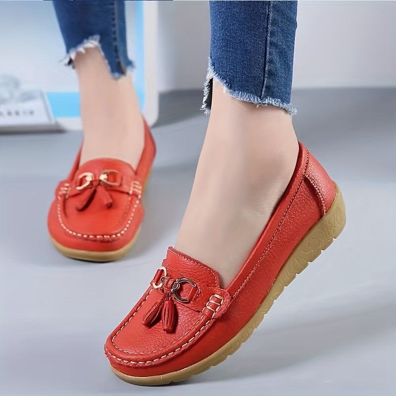 Women's Low Wedge Loafers Metal Decor Non Slip Shoes