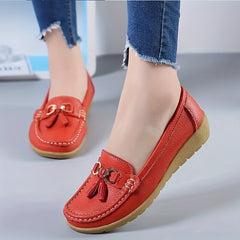 Women's Low Wedge Loafers Metal Decor Non Slip Shoes