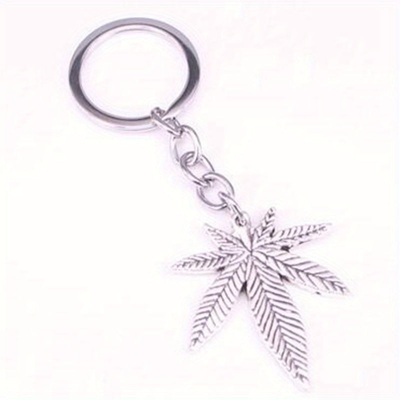 Maple Leaves Keychain Plant Key Chains Purse Bags Keyrings Key Holder Women
